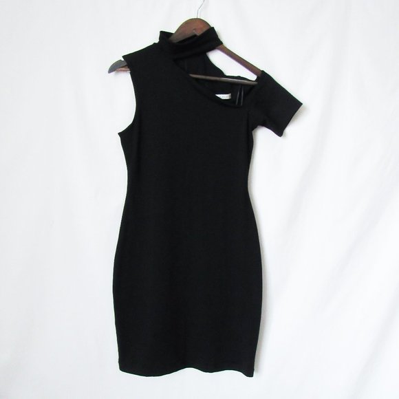 SUSANA MONACO Black Bodycon Asymmetrical Mini Dress Revolve Size-Small - Picture 1 of 10